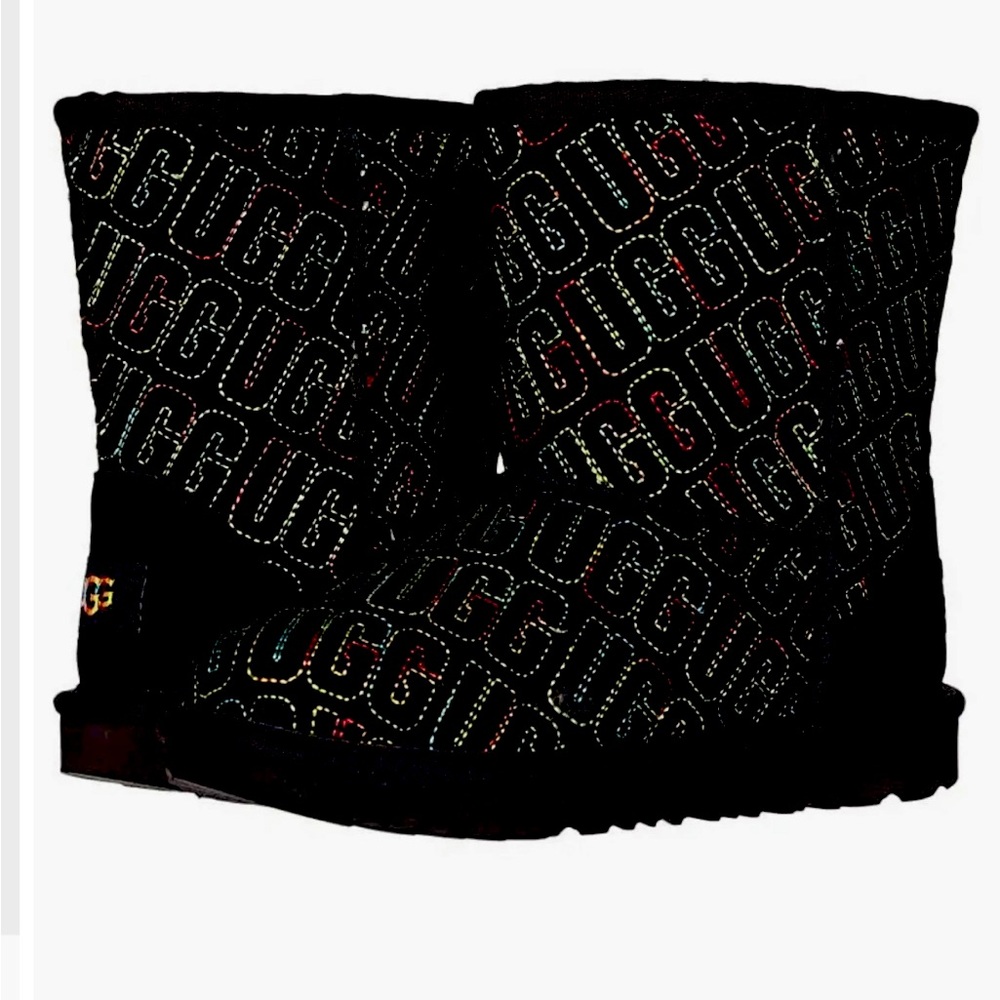 UGG Kids Boots Black with Red and White Accents